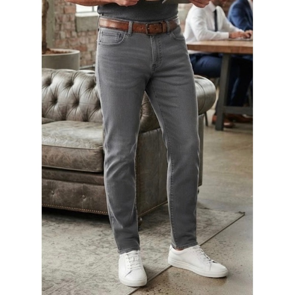 American Eagle Airflex+ Athletic Fit Gray Jeans Mens 36x32 Tapered Leg Stretch